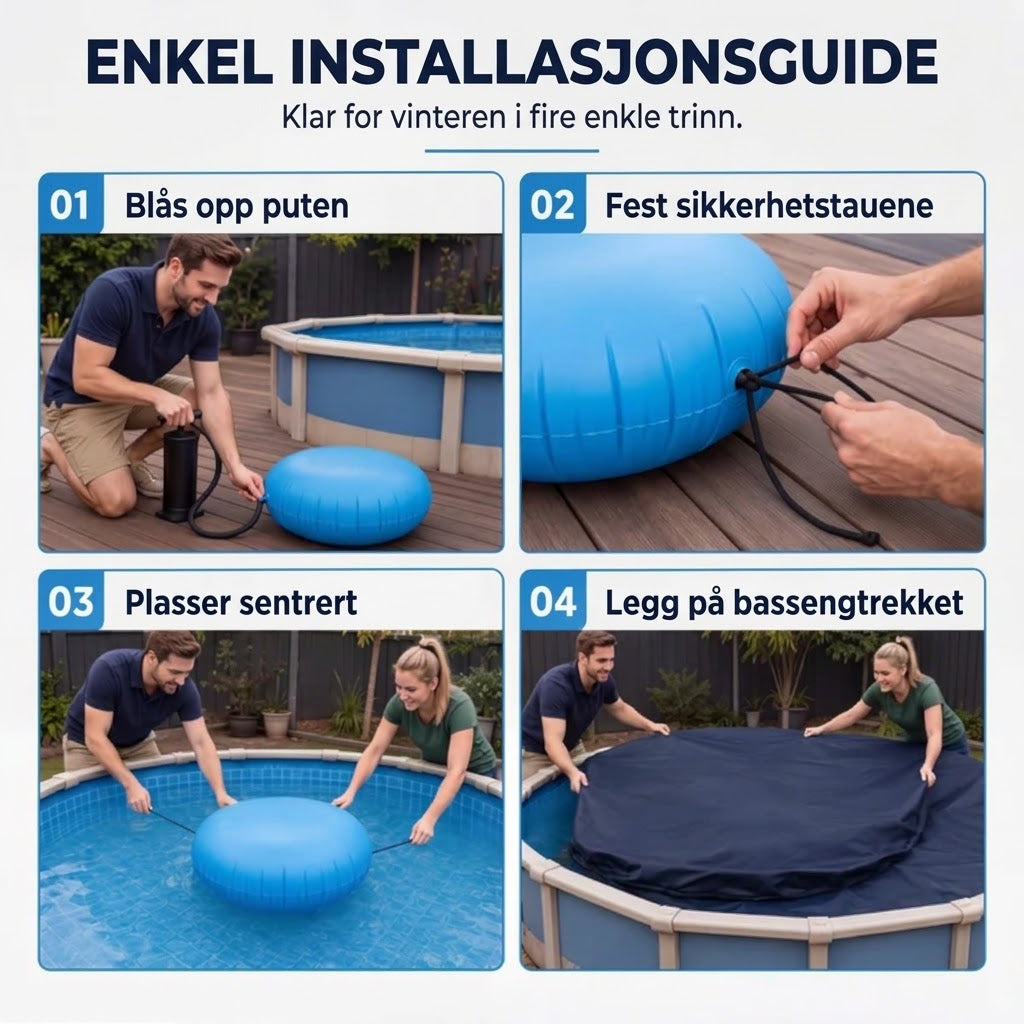 🏊 50 % RABATT! ❄️ Vinterpute for basseng – Reduserer trykk & forhindrer opphopning ✨