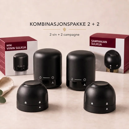 Flaskestopper for vin og champagne