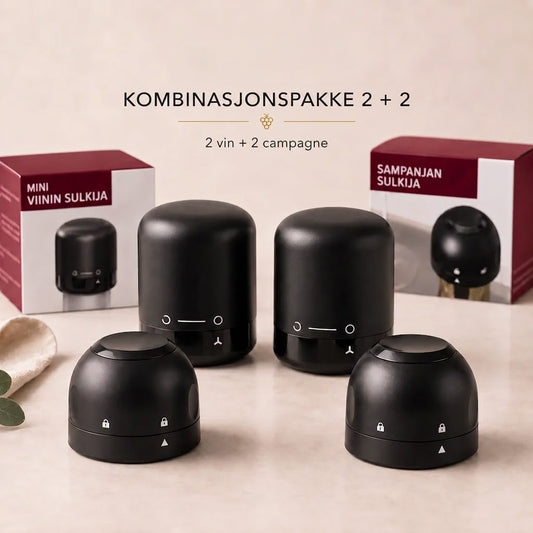 Flaskestopper for vin og champagne